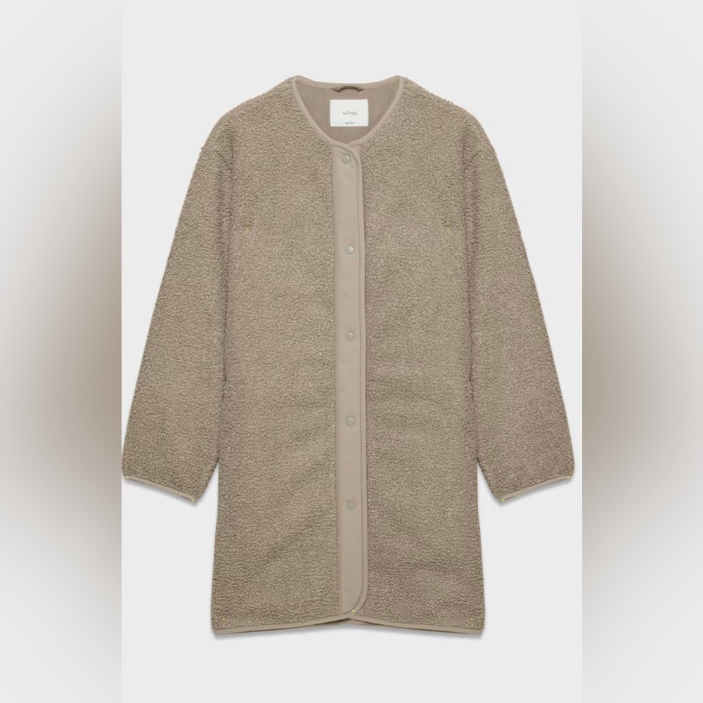 Aritzia XS camel long liner jacket - never worn